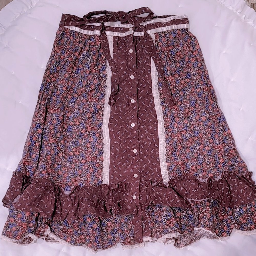 Jeune Filles Purple Floral Gunne Sax Skirt